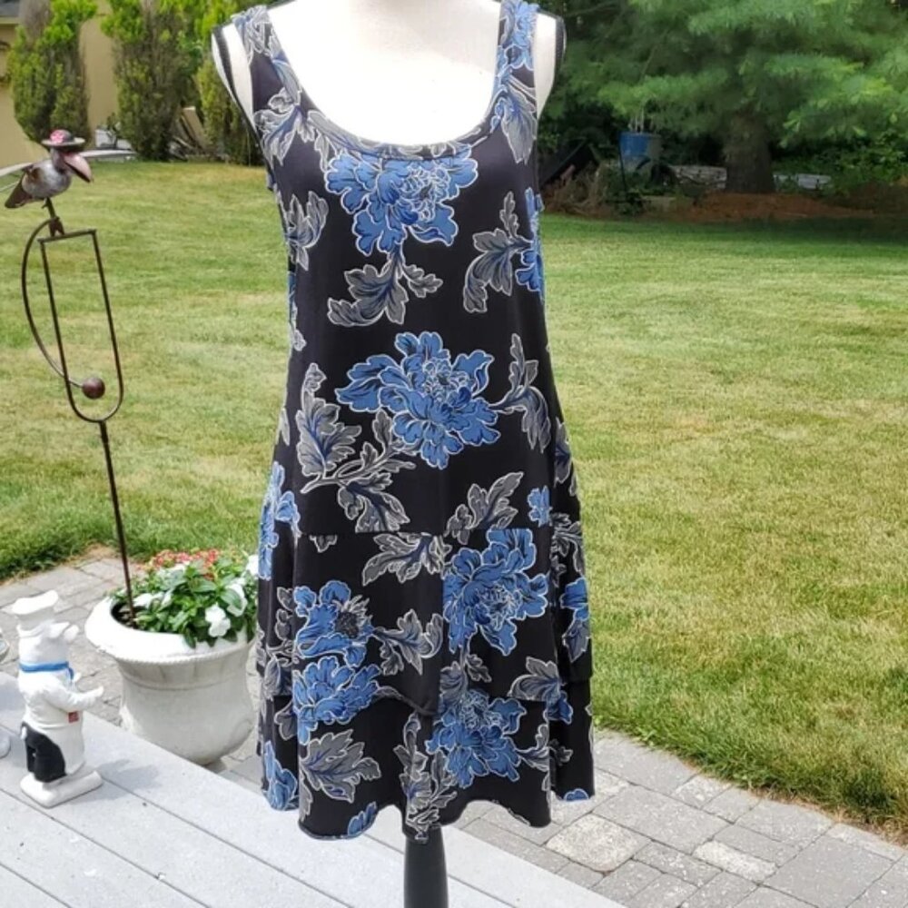 Loft Sleeveless Floral Dress | Loft Tiered Hem Sleeveless Cotton Dress